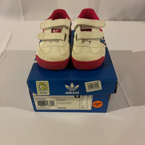 Adidas Dragon CF C Running White/Bright Pink/Power Purple Q20526 Size 5M - Picture 7 of 7